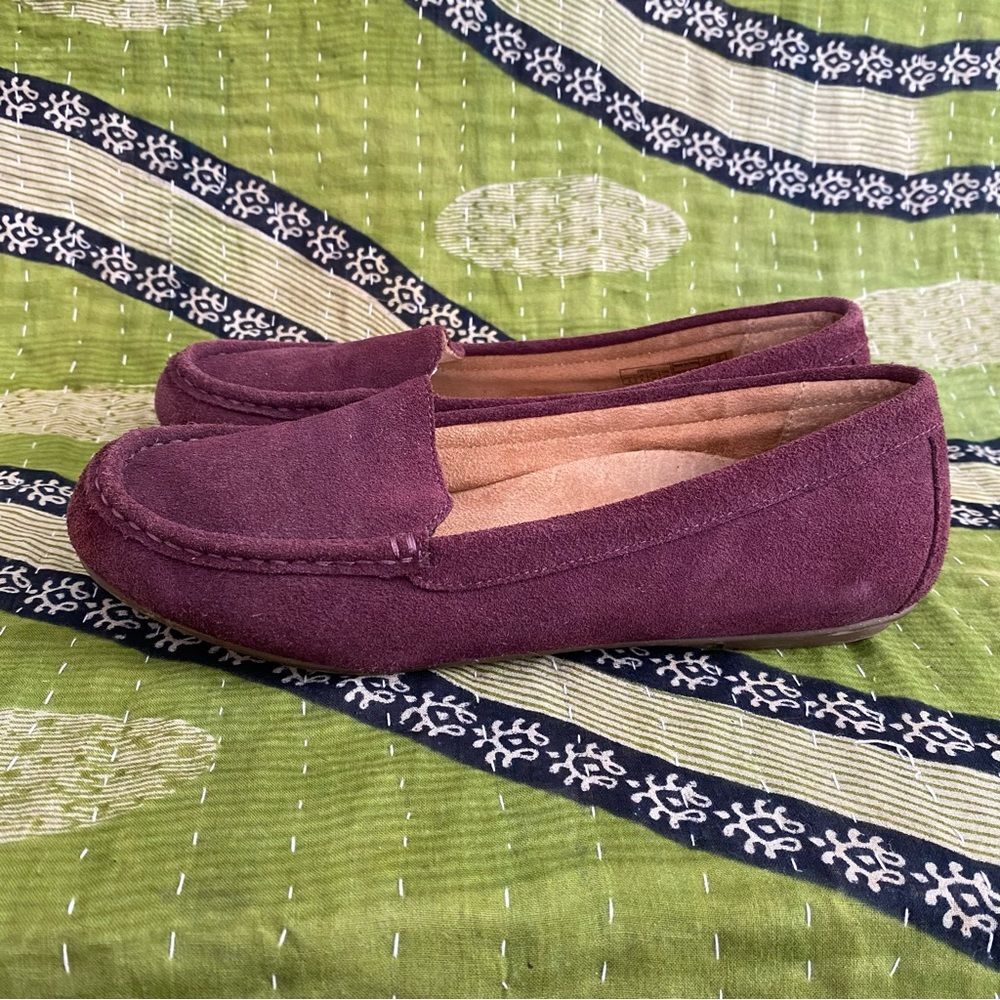 Vionic Purple Plum Debbie Casual Slip-On Suede Driving Flats Moccasins Size 8 - Picture 5 of 13
